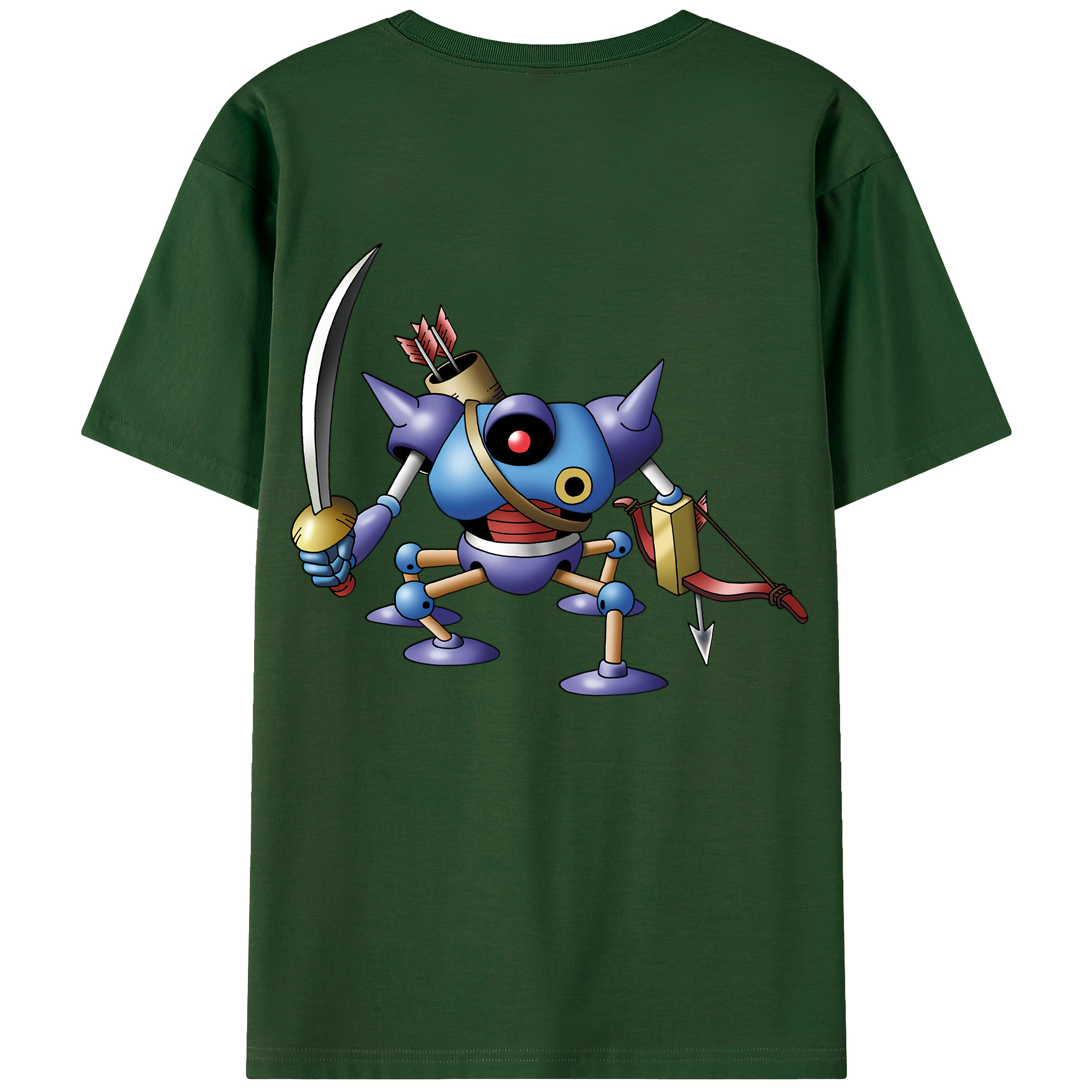 （画像用） ドラゴンクエスト Doragon Kuesuto Dragon Quest 綿100％半袖Tシャツ（背面プリント）